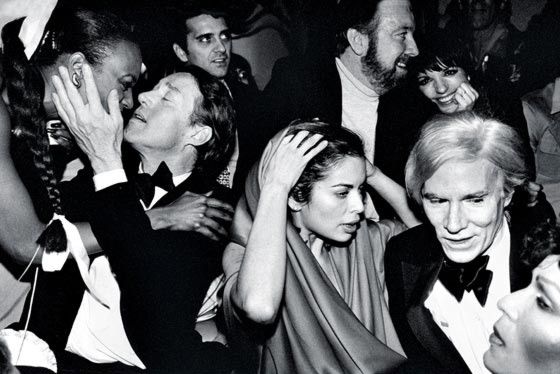 Halston, Bianca Jagger, Andy Warhol and Liza Minnelli